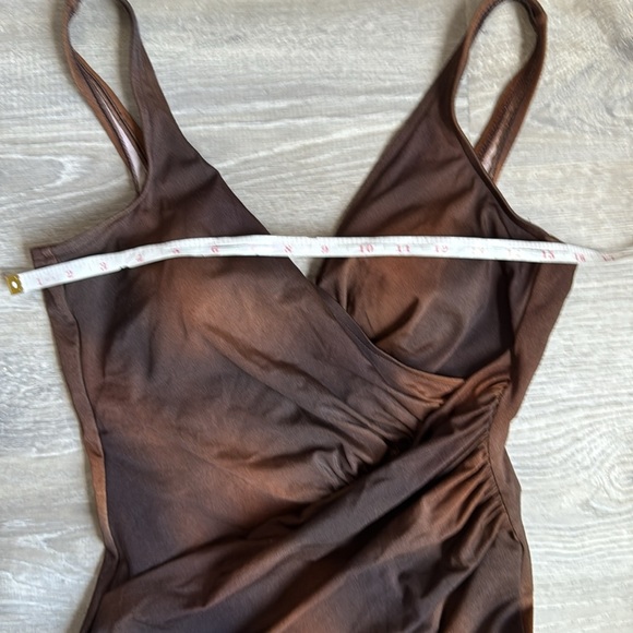 Miraclesuit® Chocolate Brown Wrap One-Piece Swimsuit 12 - Picture 5 of 8